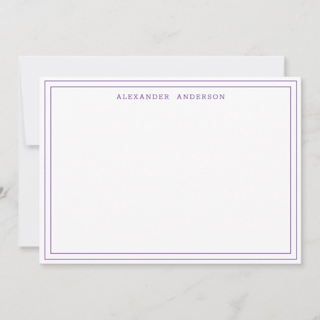 Indigo Modern Professional Double Border Card (Front)