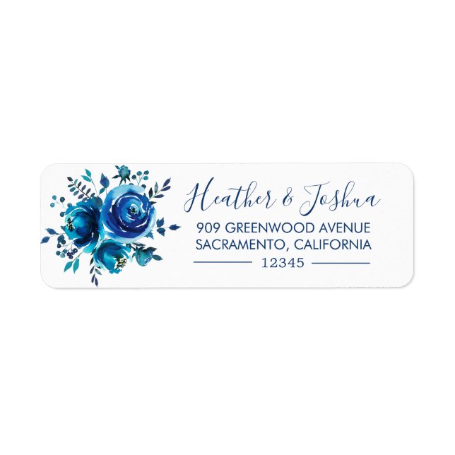 Indigo Mood Floral Return Address (Front)