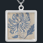 Indigo Mum Silver Plated Necklace<br><div class="desc">Floral</div>