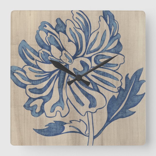 Indigo Mum Square Wall Clock (Front)