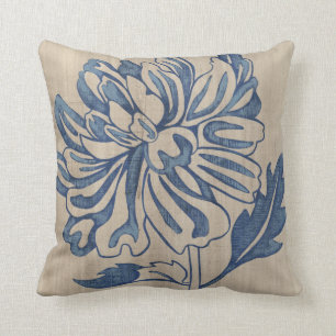 Indigo Mum Throw Pillow