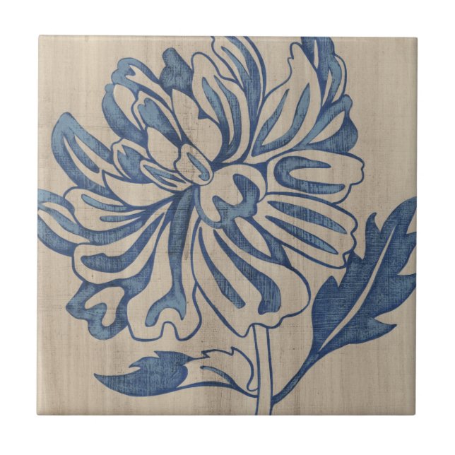 Indigo Mum Tile (Front)