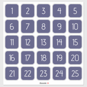 Indigo Navy Blue Custom Square Number Stickers 