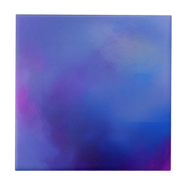Indigo navy purple clouds abstract art tile (Front)