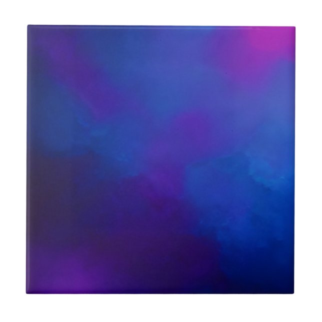 Indigo navy purple pink abstract art tile (Front)