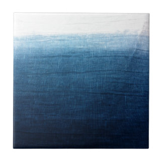 Indigo Ombre Fade Dip Dyed Shibori Tile
