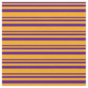 Indigo & Orange Coloured Lines/Stripes Pattern Fabric