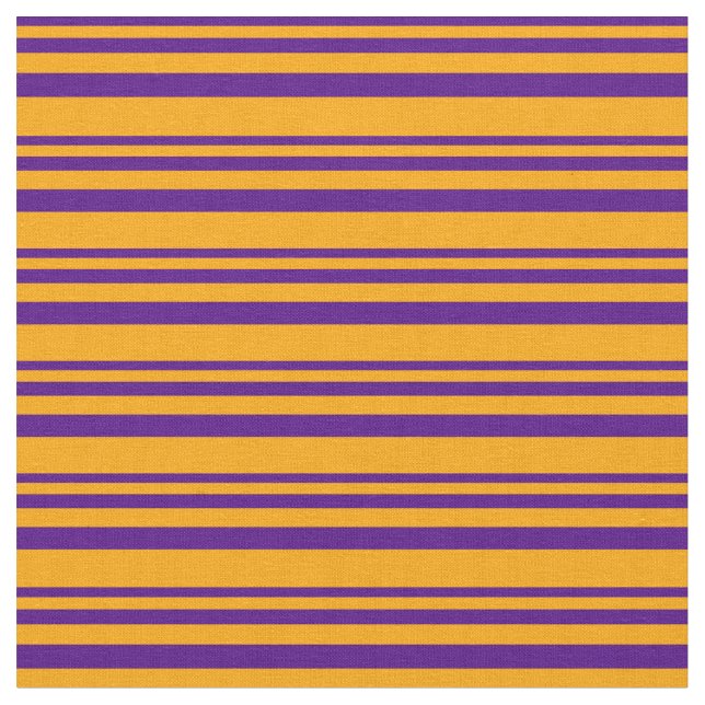 Indigo & Orange Coloured Lines/Stripes Pattern Fabric (Close Up)