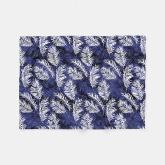 Indigo Palms Fleece Blanket