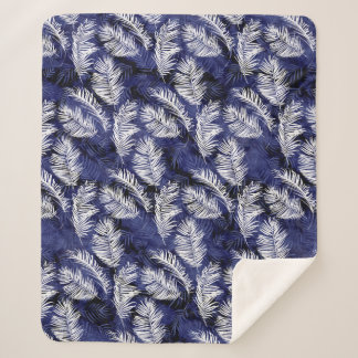 Indigo Palms Sherpa Blanket