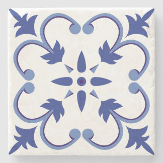 Indigo Petal Vine Stone Coaster