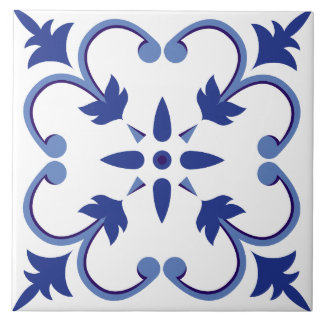 Indigo Petal Vine Tile