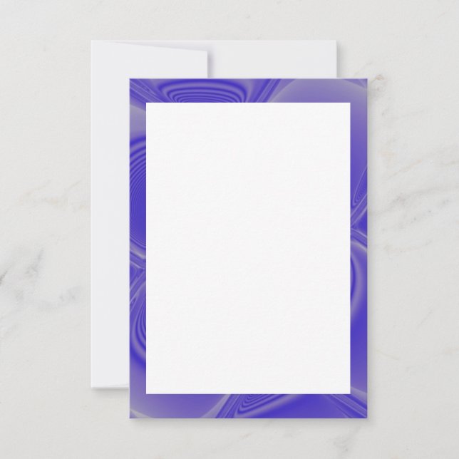 Indigo Petals Bordered Blank Invitation Template (Front)