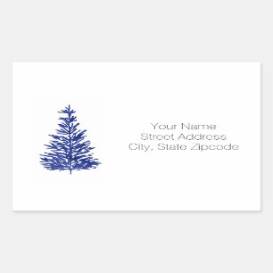 Indigo Pine Tree Address Labels