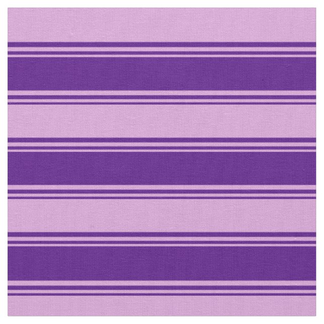 Indigo & Plum Coloured Stripes/Lines Pattern Fabric (Close Up)