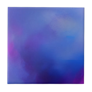 Indigo purple clouds abstract art tile