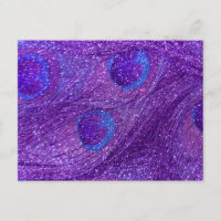 indigo purple glitter peacock feathers