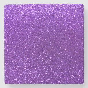 Indigo purple glitter stone coaster