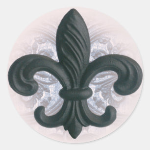 indigo/rose "iron fleur de lis" invitation seals