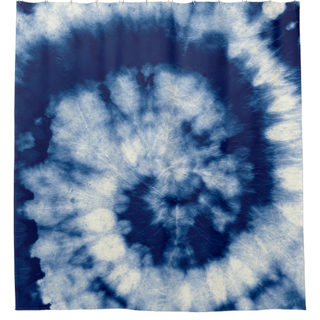 Indigo Round. Bohemian Tie Dye. Blue Roll Psychede (Front)