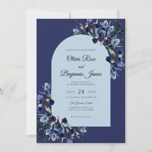 Indigo Sapphire Bloom Wedding Invitation