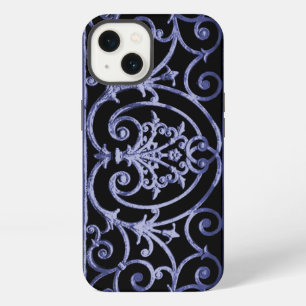 Indigo scrollwork pattern Case-Mate iPhone case