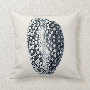 Indigo Seashell Throw Pillow