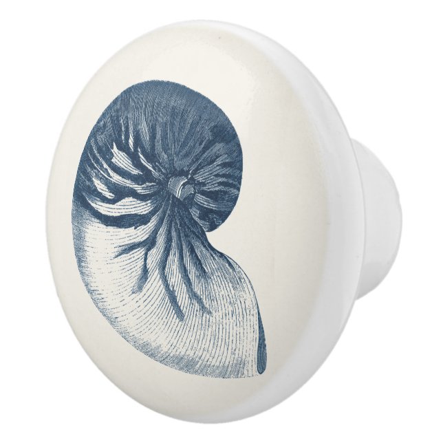 Indigo Shark Eye Seashell Ceramic Knob (Right)