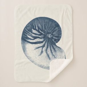 Indigo Shark Eye Seashell Sherpa Blanket