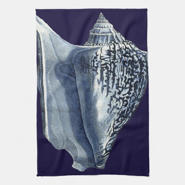 Indigo Shells I Kitchen Towel (Vertical)