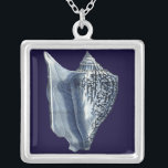 Indigo Shells I Silver Plated Necklace<br><div class="desc">Marine Life</div>