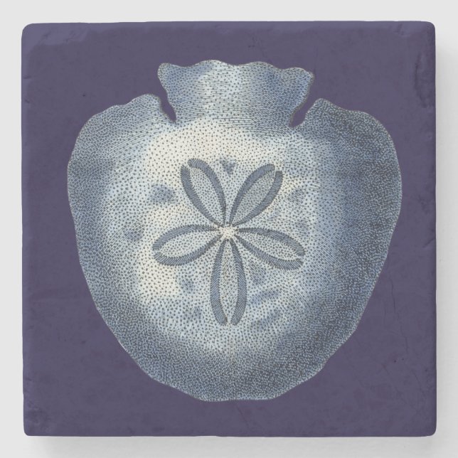 Indigo Shells III Stone Coaster (Front)