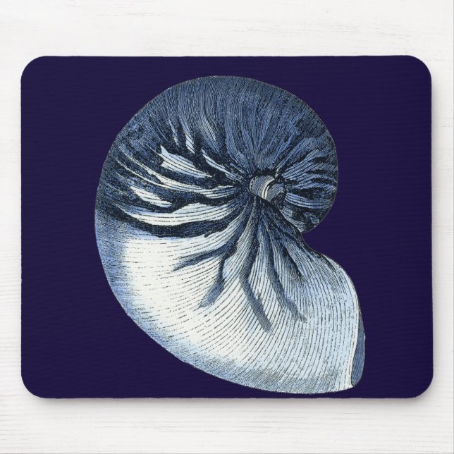 Indigo Shells VII Mouse Pad (Front)