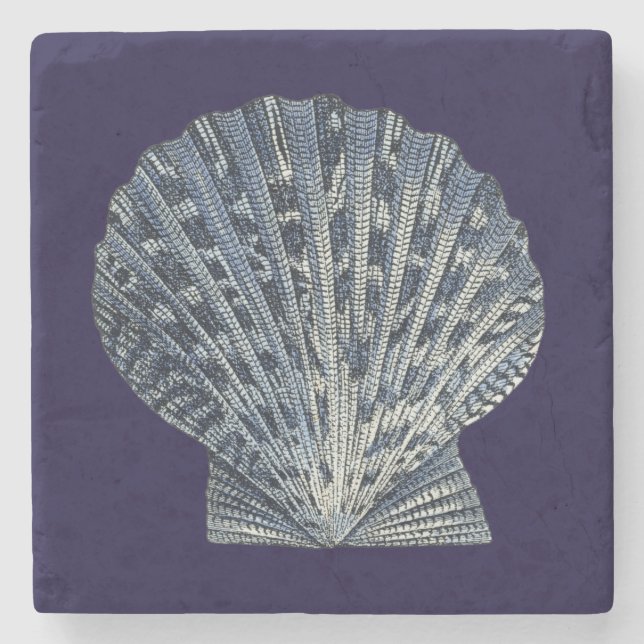 Indigo Shells VIII Stone Coaster (Front)