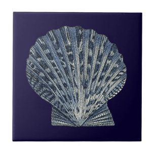 Indigo Shells VIII Tile