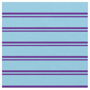 Indigo & Sky Blue Coloured Lines Pattern Fabric