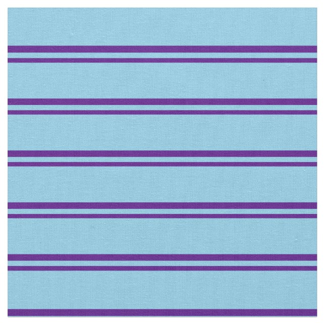 Indigo & Sky Blue Coloured Lines Pattern Fabric (Close Up)