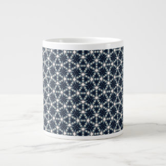Indigo Snowflower Lattice Large Coffee Mug