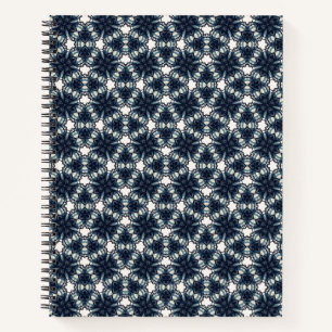 Indigo Snowflower Lattice Notebook