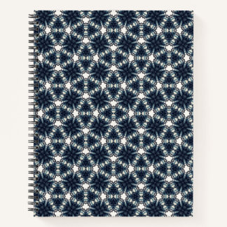 Indigo Snowflower Lattice Notebook