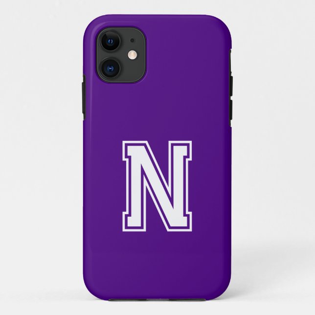 Indigo Solid Colour | Minimalist Monogram Case-Mate iPhone Case (Back)