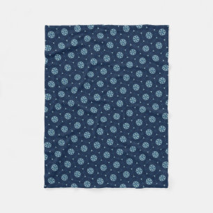 Indigo Spirit: Boho African Geometry Fleece Blanket