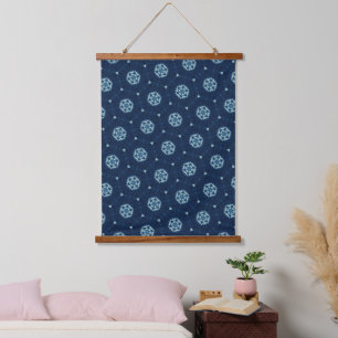 Indigo Spirit: Boho African Geometry Hanging Tapestry