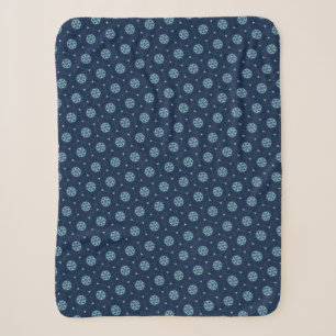 Indigo Spirit: Boho African Geometry Sherpa Blanket