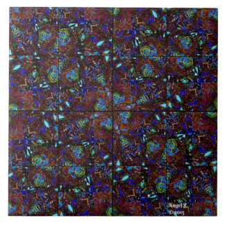 Indigo Stained Glass tile
