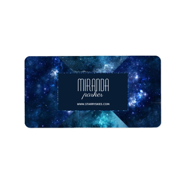 Indigo Starfield Star Galaxy Étiquette de adresse (Devant)