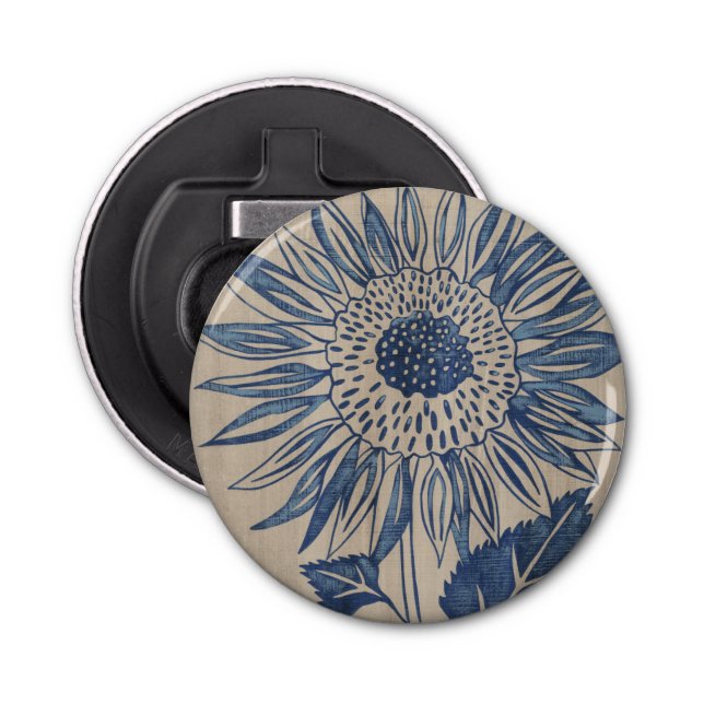 Indigo Sunflower Bottle Opener (Front)