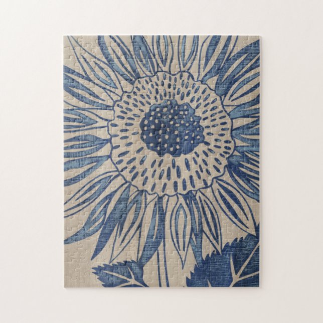 Indigo Sunflower Jigsaw Puzzle (Vertical)
