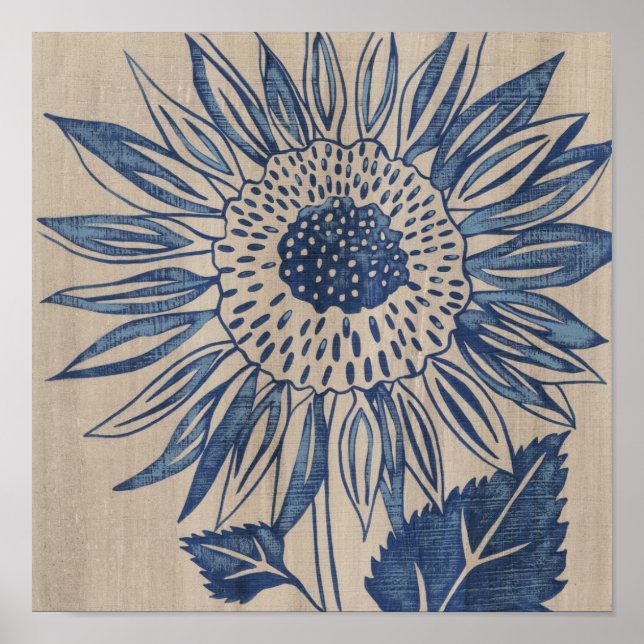 Indigo Sunflower Poster (Front)