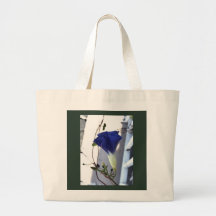Indigo Swirl Morning Glory Tote Bag